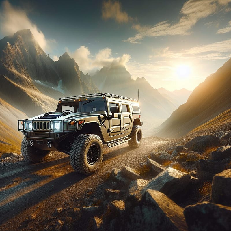 Hummer vehicle on a rugged trail showcasing off-road capabilities