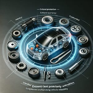 Diagram illustrating the key components of Chrysler's extended warranty, emphasizing essential long-term protection and enhanced vehicle reliability.