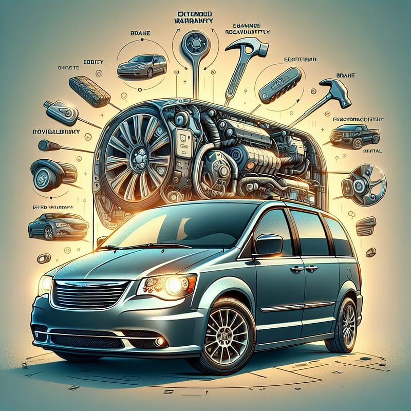 Chrysler Town & Country minivan with highlighted extended warranty features and key considerations for owners.