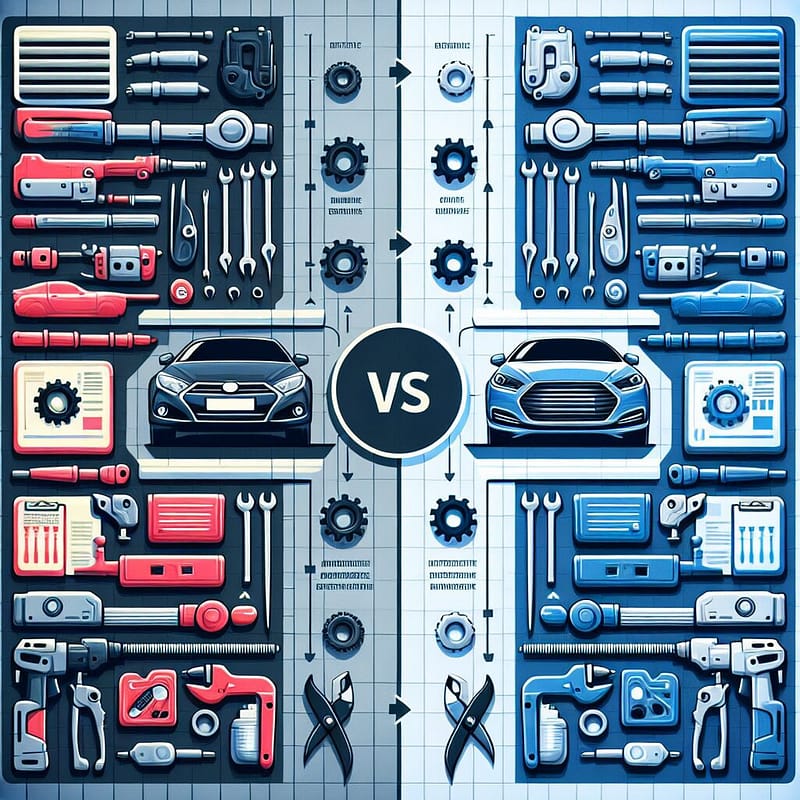 Comparison chart of dealership and independent mechanic services.