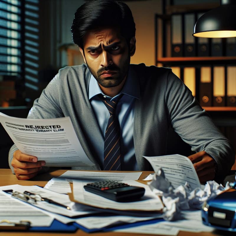 Concerned car owner with denied warranty claim form