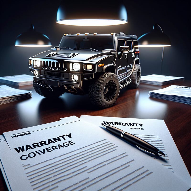 Hummer vehicle with warranty documents