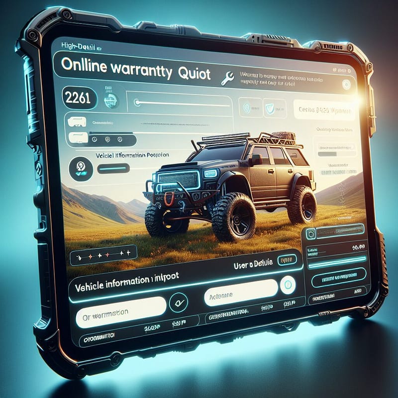 Screenshot of Hummer extended warranty online quote tool