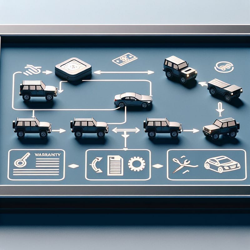 Flowchart of the Hummer warranty transfer process.