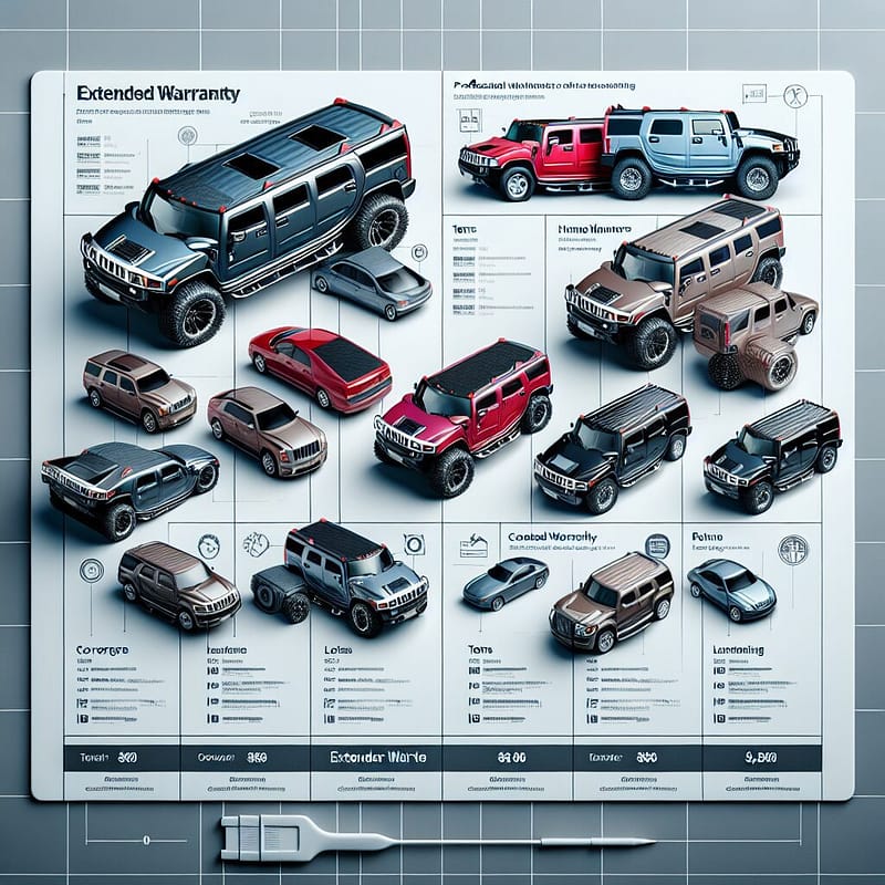 Comparison chart of Hummer extended warranty plans, detailing coverage options.