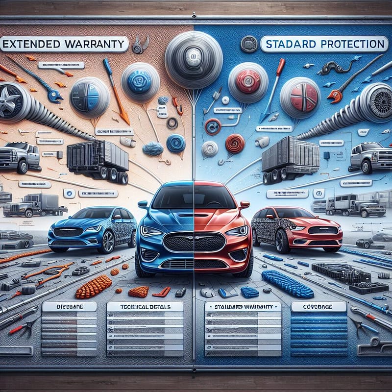 Chrysler warranty comparison chart illustrating differences in coverage between Chrysler's extended and standard warranty options.