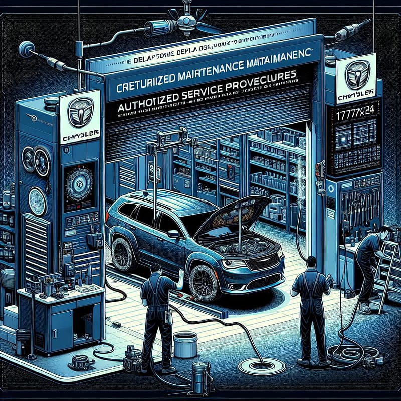 Chrysler warranty dealer services infographic illustrating dealer's role in ensuring certified maintenance and compliance with warranty requirements, featuring authorized service procedures.