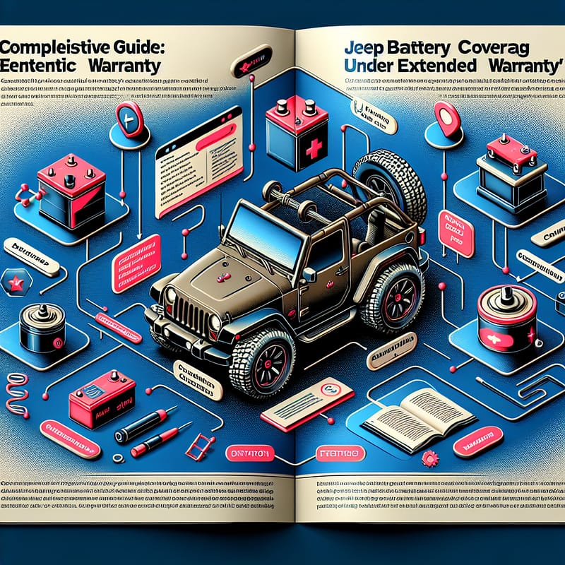 A comprehensive guide on Jeep's extended warranty coverage for batteries, highlighting decision criteria and key qualifiers for Jeep owners, with scannable sections and FAQs for clarity on coverage specifics and contact information for further assistance.
