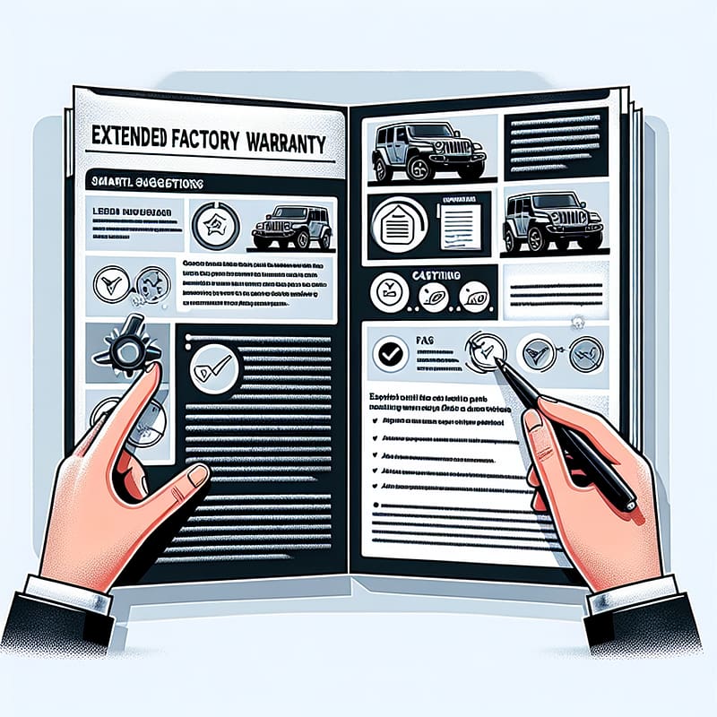 A blog post titled "Decoding Jeep's Extended Warranty" provides essential insights for Jeep owners considering an extended factory warranty, focusing on factual, neutral information and offering guidance on decision criteria, with concise FAQs and a call to action.