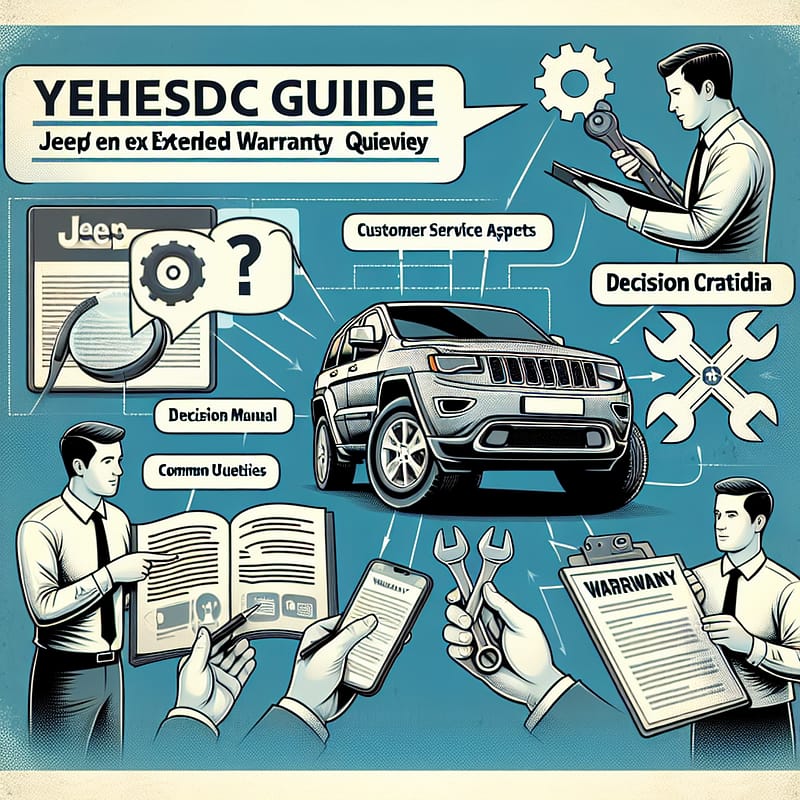 A technical guide discussing Jeep extended warranty queries, detailing customer service aspects, decision criteria, and FAQs for Jeep owners considering extended warranties, with a focus on clarity and factual information.
