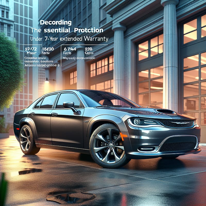 A sleek Chrysler car parked in a driveway, symbolizing reliability and extended protection under a 7-year warranty plan, with a focus on essential facts and frequently asked questions.