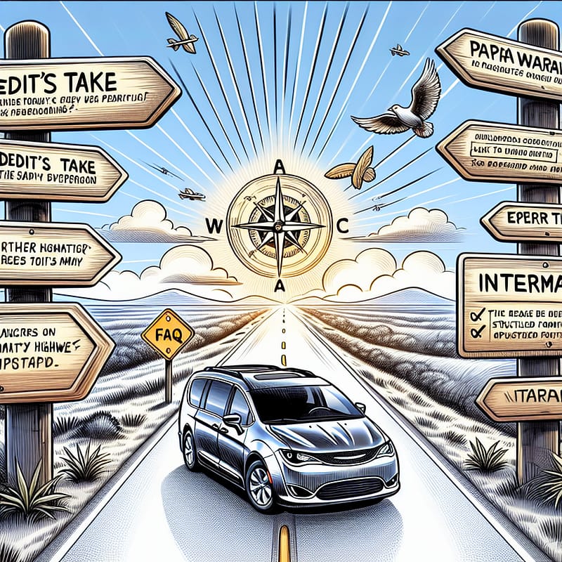 A technical blog post discussing the Chrysler Pacifica extended warranty, focusing on insights from Reddit and expert tips, with a structured format including scannable sections, FAQs, and a call to action for further information.