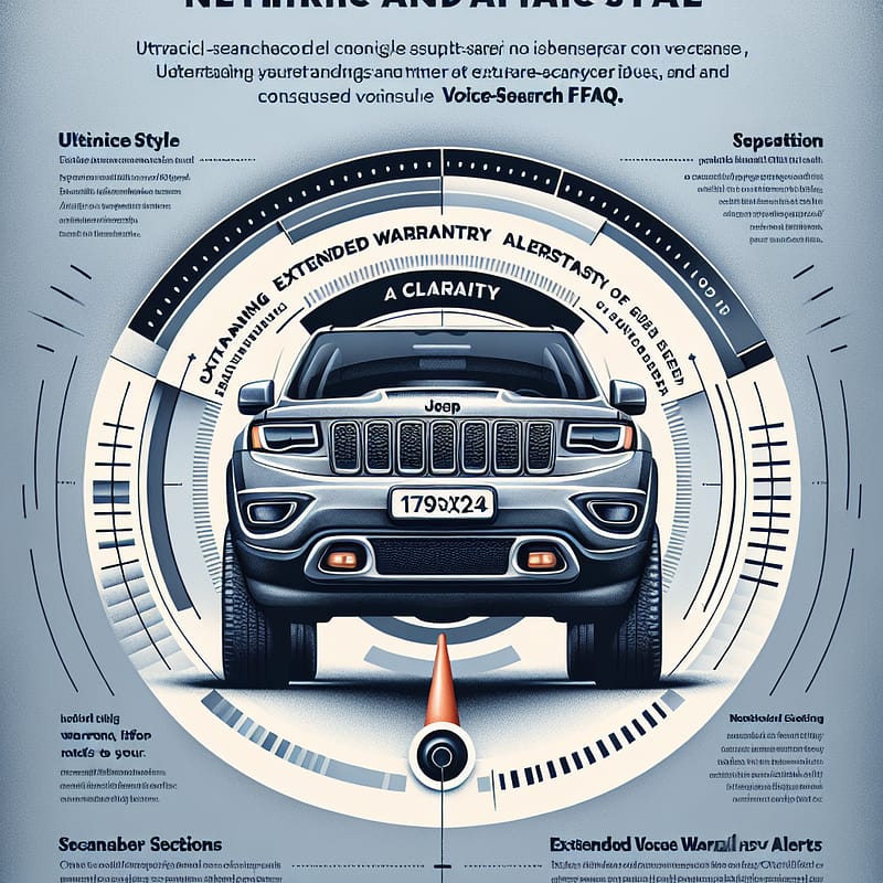 A technical guide cover titled "Navigating Jeep Warranty Alerts: A Consumer's Technical Guide," featuring a neutral and factual approach to understanding Jeep extended warranty pop-ups, emphasizing clarity and SEO-focused content.