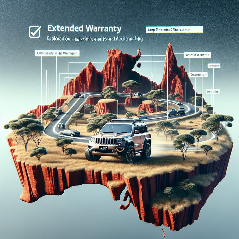 A Jeep navigating the rugged terrains of Australia, symbolizing the exploration of extended warranty options specific to Jeeps in the Australian market.