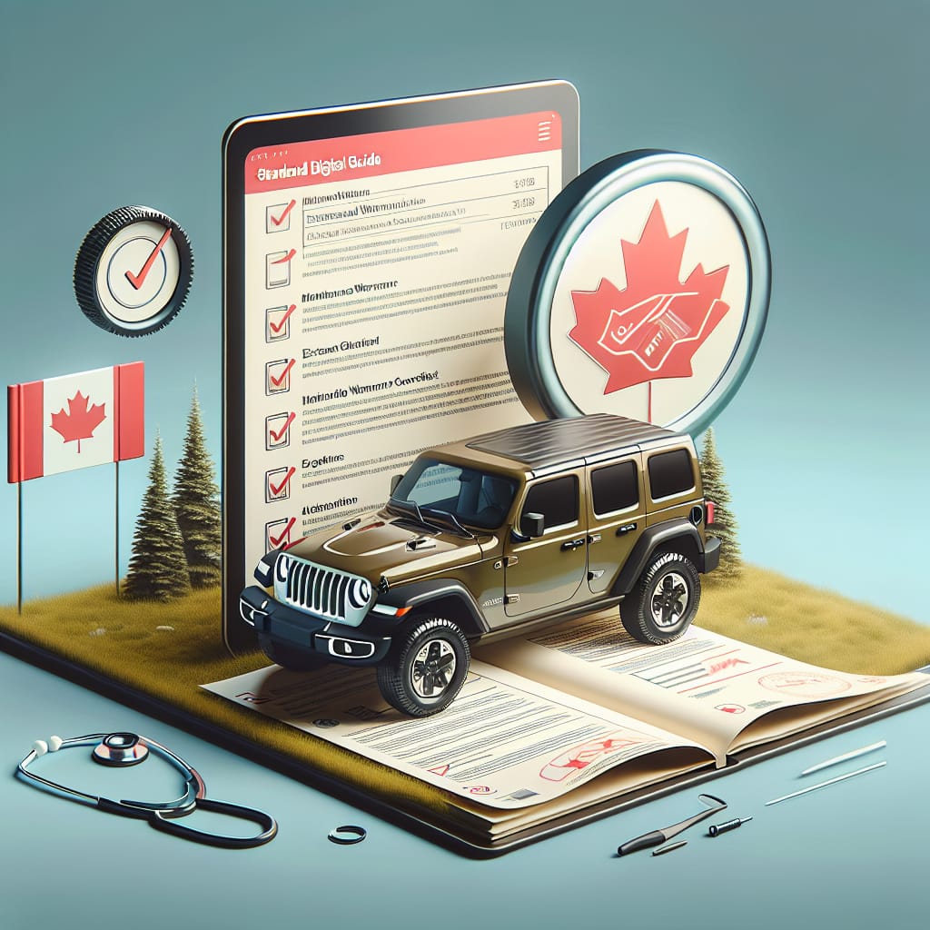 “Comprehensive Guide to Jeep Extended Warranty Options in Canada” A digital guide with the title "Comprehensive Guide to Jeep Extended Warranty Options in Canada," featuring key details and decision criteria for Canadian Jeep owners considering extended warranty plans.
