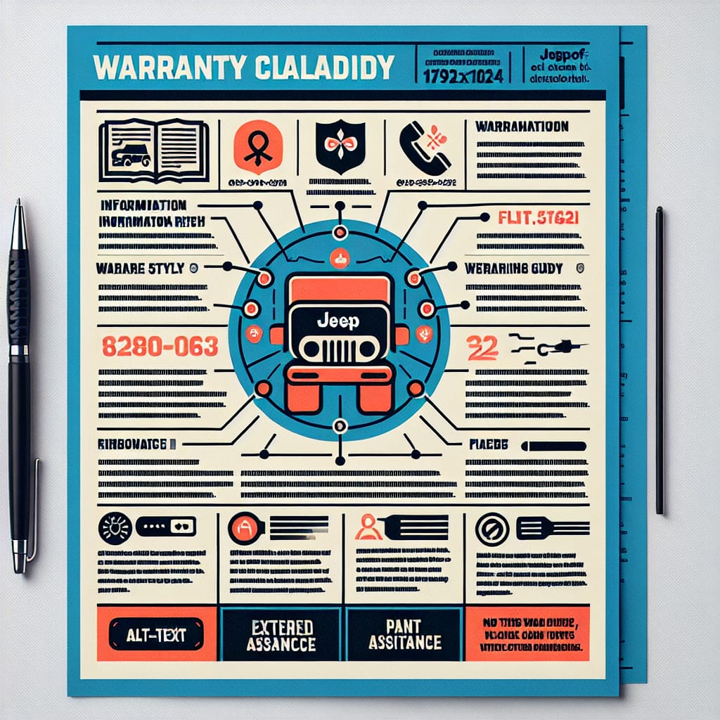 “Contact Points for Jeep Warranty Clarifications” A document detailing contact information for inquiries about Jeep warranty clarifications, featuring an organized layout with phone numbers and website links for further assistance.