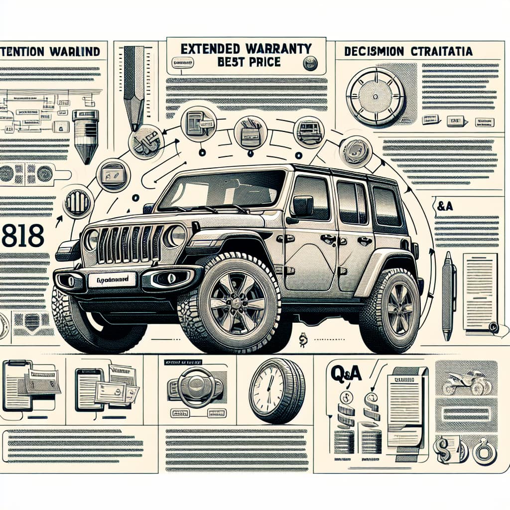 “Decoding Jeep Extended Warranty Costs: A Comprehensive Guide” A blog post with technical, neutral tone discussing the best price for Jeep extended warranties, including decision criteria, scannable sections, and FAQs, with a subtle CTA to visit a specific website or call for more information.