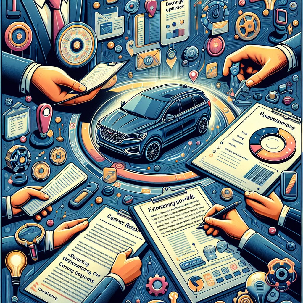 “Key Criteria for Selecting a Chrysler Warranty Provider” Illustration of key factors to consider when choosing a Chrysler warranty provider, including customer reviews, coverage options, pricing, and service quality, with a call to action for further information at www.chryslerextendedautowarranty.com or 888-491-2387.