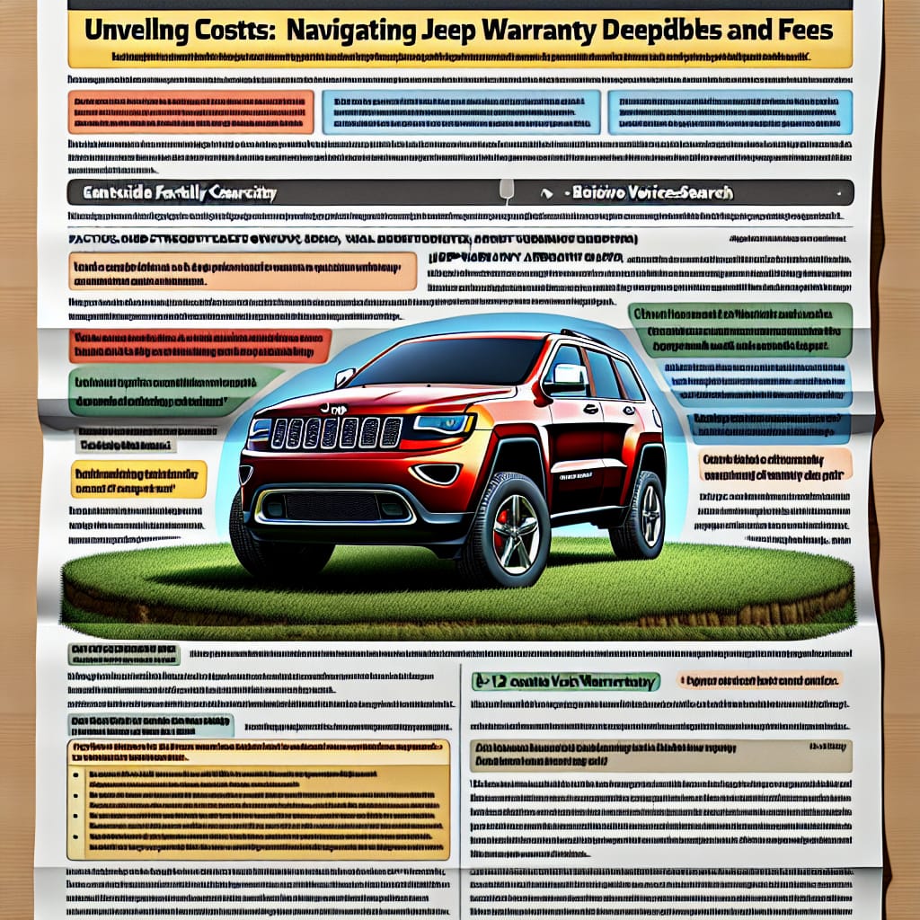 “Unveiling Costs: Navigating Jeep Warranty Deductibles and Fees” A document titled "Unveiling Costs: Navigating Jeep Warranty Deductibles and Fees," focusing on SEO strategies for the keyword "jeep extended warranty company," emphasizing factual clarity with structured sections and FAQs for AI Overview extraction.